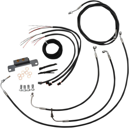 LA Choppers Black Vinyl Complete Cable Kit for 12"-14" Bars (LA-8055KT2-13B)