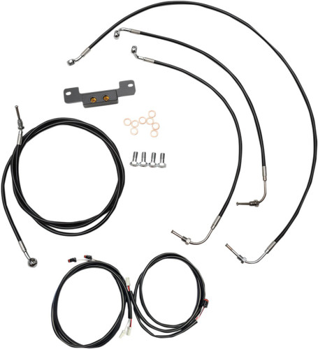 LA Choppers Black Vinyl Complete PnP Cable Kit for 15"-17" Bars (LA-8055KT3-16B)