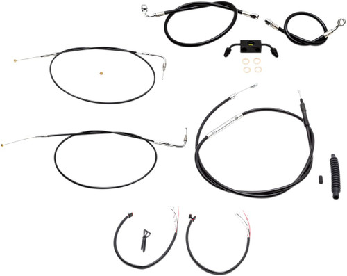 LA Choppers Black Vinyl Complete Cable Kit for 15"-17" Bars (LA-8321KT2-16B)