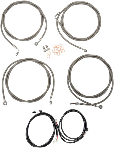 LA Choppers Stainless Complete PnP Cable Kit for Mini Ape Bars (LA-8054KT3-08)