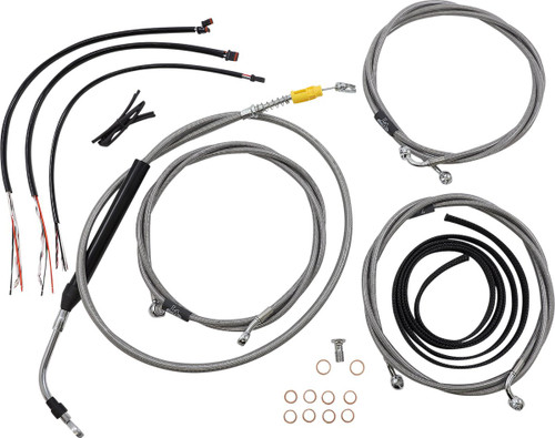 LA Choppers Stainless Complete Cable Kit for 15"-17" Handlebars (LA-8058KT2-16)