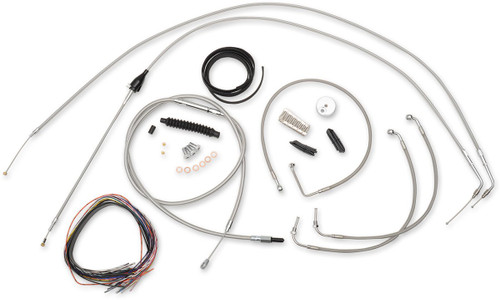 LA Choppers Stainless Complete Cable Kit for 15"-17" Handlebars (LA-8006KT2B-16)