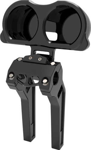 LA Choppers Black Dual Gauge Mount for Performance Risers (LA-7397-03B)