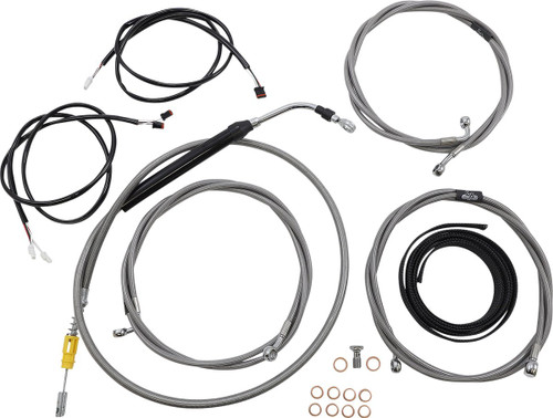 LA Choppers Stainless Complete PnP Cable Kit for 15"-17" Bars (LA-8056KT3-16)