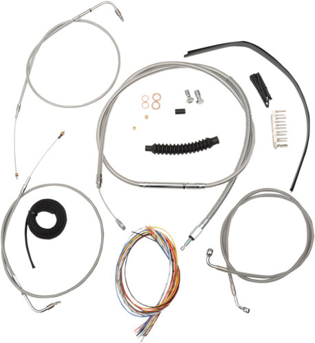 LA Choppers Stainless Complete Cable Kit for 15"-17" Handlebars (LA-8110KT2B-16)
