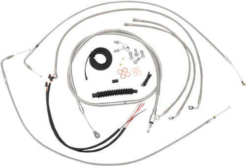 LA Choppers Stainless Complete Cable Kit for 15"-17" Handlebars (LA-8150KT2-16)
