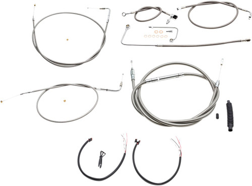 LA Choppers Stainless Complete Cable Kit for 15"-17" Handlebars (LA-8151KT2A-16)