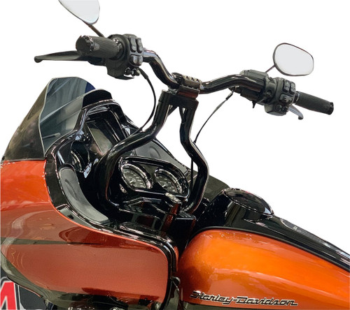 LA Choppers 1.25" Kage Fighter Black Handlebars w/14" End Rise (LA-7339-14B)