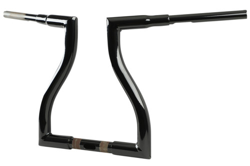 LA Choppers 1.5" Black Thresher Handlebar w/14" End Rise (LA-7327-14B)