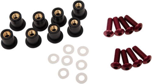 Puig Standard Windscreen Screw Kit | Red (0957R)