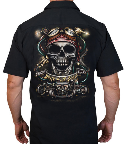 Lethal Threat Build Your Beast Shop Mens Button Up Short Sleeve Shirt