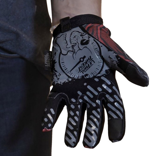 Lethal Threat Good N Evil Skulls Mens Textile Motorcycle Gloves