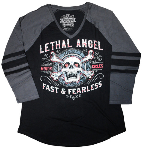 Lethal Threat Fast & Fearless Womens Raglan Long Sleeve T-Shirt