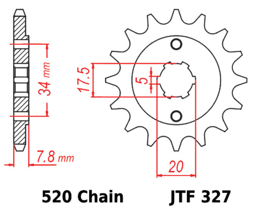 JT Front Sprocket | 11 Tooth | 520 | Steel (JTF327.11)