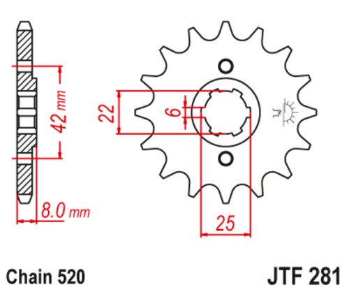 JT 16 Tooth Steel Front Sprocket (JTF281.16)