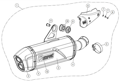Akrapovic Titanium Slip-On Muffler (S-B12SO23-HAAT)