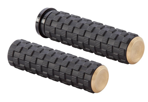 Arlen Ness Airtrax Brass/Black Fly-by-Wire Handlebar Grips (07-355)