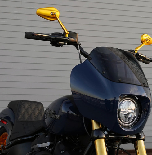 Arlen Ness Mini Stocker Billet Aluminum Gold Right Mirror (13-154)