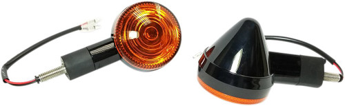K&S DOT Compliant Black LED Bullet Turn Signals w/Amber Lens 2-Pack (25-9563)