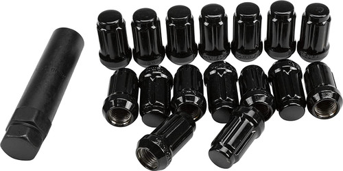 Raceline 10mm x 1.25 Black Tapered Lug Nuts w/14mm Head (ALUGB-14BX)