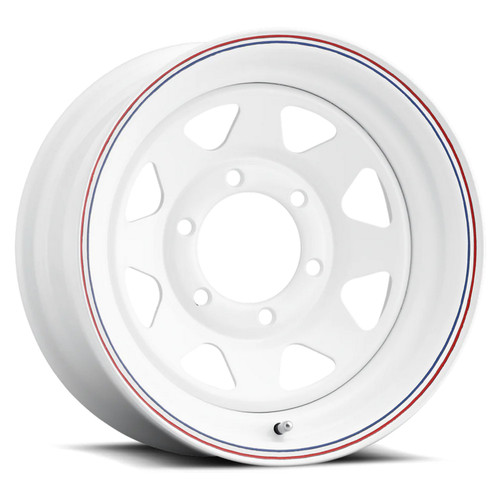 Raceline 12" x 4" 80 White 8 Spoke Steel Trailer Wheel (2024040-W)