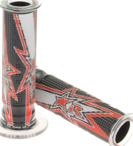 Harri's EVO Perforated Red/Black Twist Throttle Handlebar Grips (02632/FRBR)
