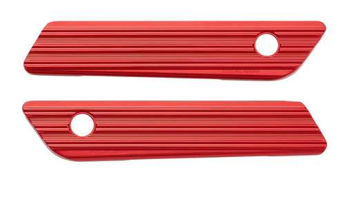 Arlen Ness 10-Gauge Red Saddlebag Latch Covers (03-616)