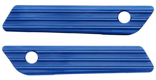 Arlen Ness 10-Gauge Blue Saddlebag Latch Covers (03-604)