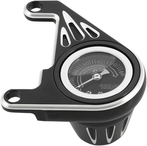 Arlen Ness Deep Cut Black Oil Pressure Gauge (15-668)