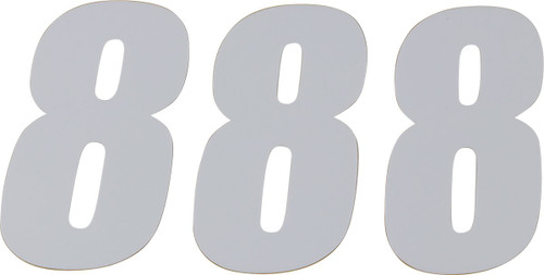 D'Cor Visuals 6" White SX Number 8 Decal 3 Pack (45-16-8)
