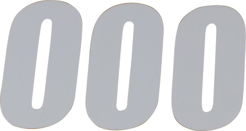 D'Cor Visuals 6" White SX Number 0 Decal 3 Pack (45-16-0)