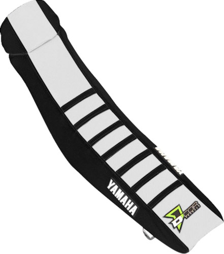 D'Cor Visuals Ribbed Seat Cover White/Blk '24-25 YZ250F/23-25 YZ450F (30-50-501)