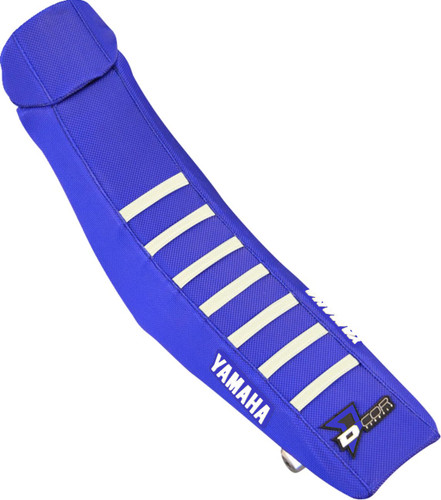 D'Cor Visuals Ribbed Seat Cover Blue/White 24-25 YZ250F/23-25 YZ450F (30-50-503)