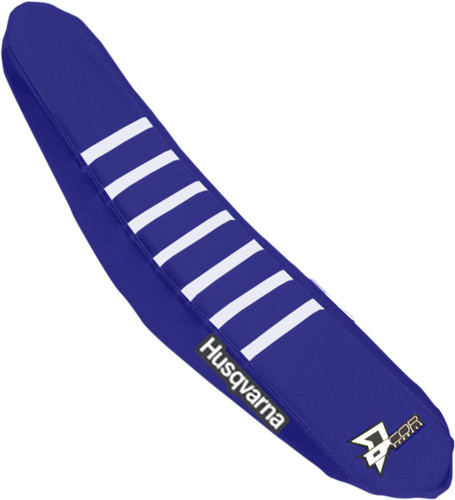 D'Cor Visuals Husqvarna Navy/White Ribbed Seat Cover (30-70-409)