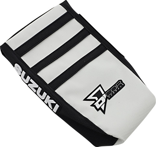 D'Cor Visuals Suzuki Black/White Ribbed Seat Cover (30-40-455)