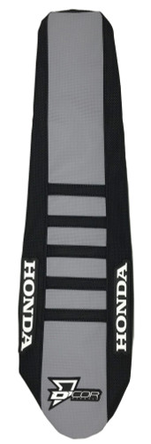 D'Cor Visuals Ribbed Seat Cover | Honda Black/Gray (30-10-502)