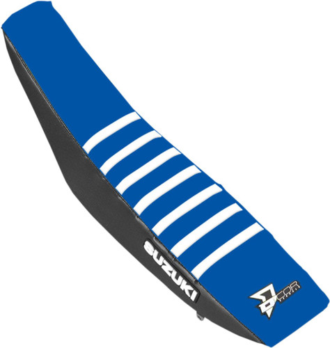 D'Cor Visuals Suzuki Black/Blue/White Ribbed Seat Cover (30-40-101)