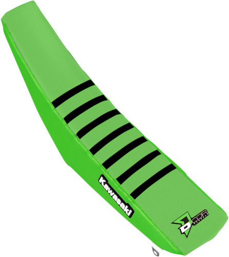 D'Cor Visuals Kawasaki Green/Black Ribbed Seat Cover (30-20-461)