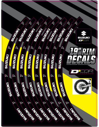 D'Cor Visuals 19" Rear Rim Suzuki Decal Kit (40-80-205)
