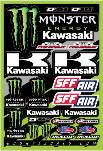 D'Cor Visuals Kawasaki Monster Energy Decal Sheet (40-20-116)