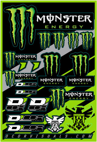D'Cor Visuals Monster Energy Decal Sticker Sheet (40-90-102)