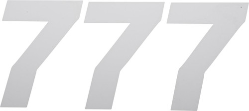 D'Cor Visuals 4" White Race Number 7 Decal 3 Pack (45-34-7)
