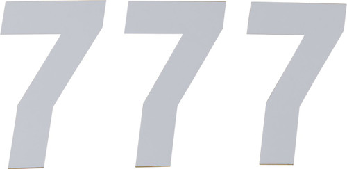 D'Cor Visuals 6" White Race Number 7 Decal 3 Pack (45-36-7)