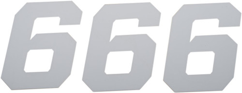 D'Cor Visuals 6" White Race Number 6 Decal 3 Pack (45-36-6)
