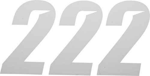 D'Cor Visuals 4" White Slash Number 2 Decal 3 Pack (45-28-2)