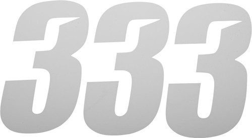 D'Cor Visuals 7" White Slash Number 3 Decal 3 Pack (45-32-3)