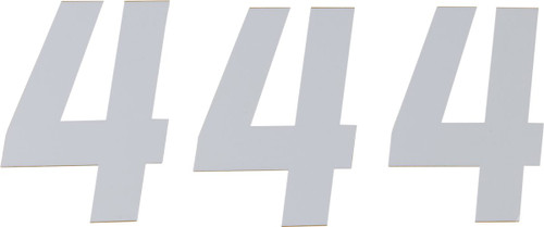 D'Cor Visuals 6" White Race Number 4 Decal 3 Pack (45-36-4)