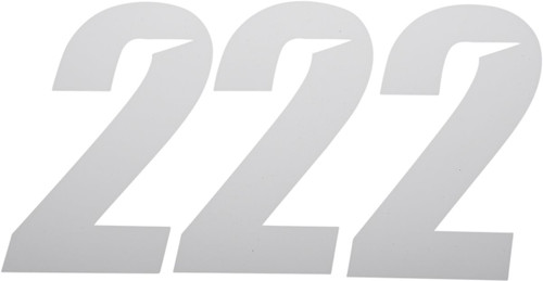 D'Cor Visuals 7" White Slash Number 2 Decal 3 Pack (45-32-2)