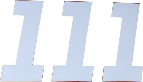 D'Cor Visuals 6" White Race Number 1 Decal 3 Pack (45-36-1)