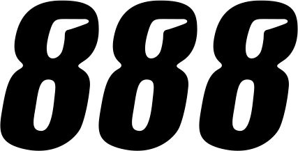 D'Cor Visuals 7" Black Slash Number 8 Decal 3 Pack (45-31-8)